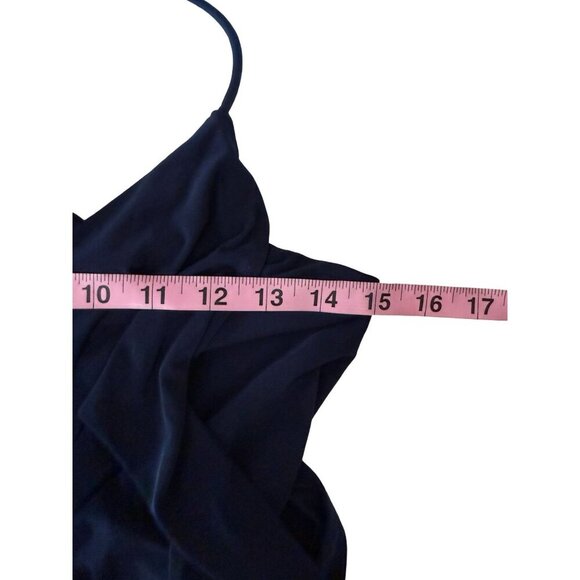 NWT Misa Los Angeles Domino Bodycon Mini‎ Dress Navy Blue V-Neck Racerback Multi - Picture 7 of 11